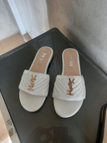 White YSL Flat