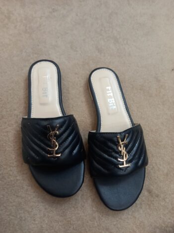 Black YSL Flat