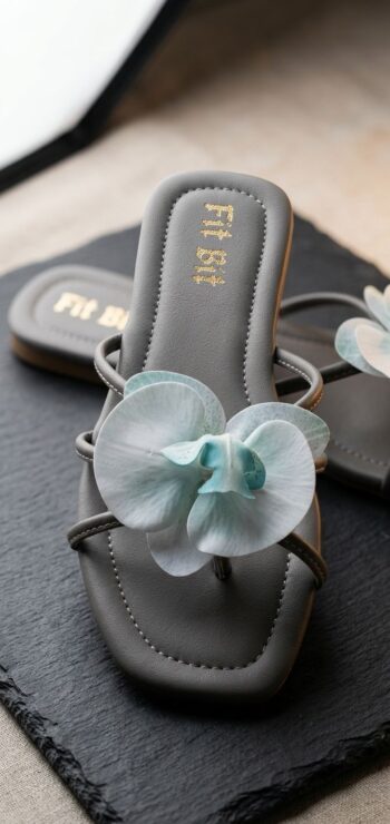 Grey Flower Flat